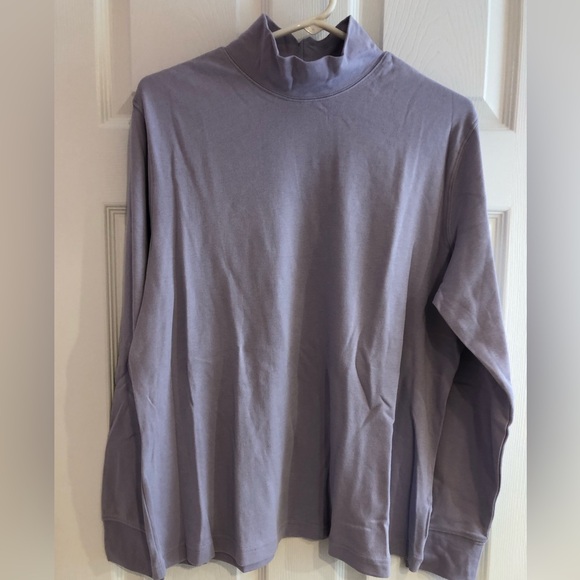 Lands’ End Women’s Relaxed Fit Long Sleeve Mock Turtleneck, Size Large - Picture 8 of 10